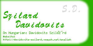 szilard davidovits business card